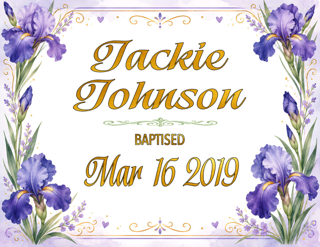 BAPTISM IRIS IN GOLD